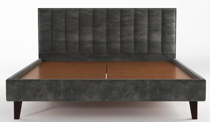 Stylish King Size Wooden Cot Bed in Grey Finish for Modern Interiors

