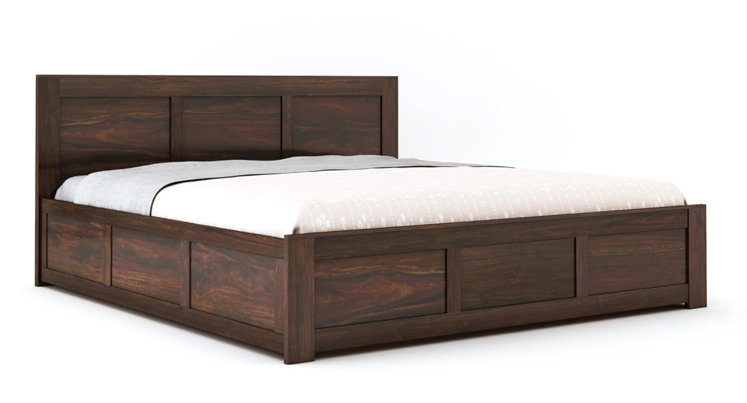 Stylish wooden king cot bed for living room and bedroom use

