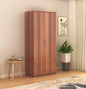 Two door wooden wardrobe with storage compartments