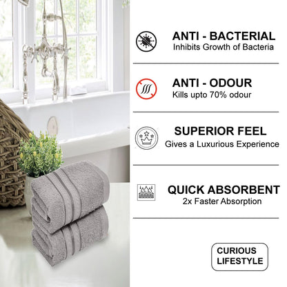 Luxury grey cotton towels for wash basin and yoga