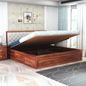 Curious Lifestyle Solid Sheesham Wood Queen Size Bed with Storage for Bedroom Living Room Solid Wooden Furniture Double Bed for Home Hotels (Walnut Finish)