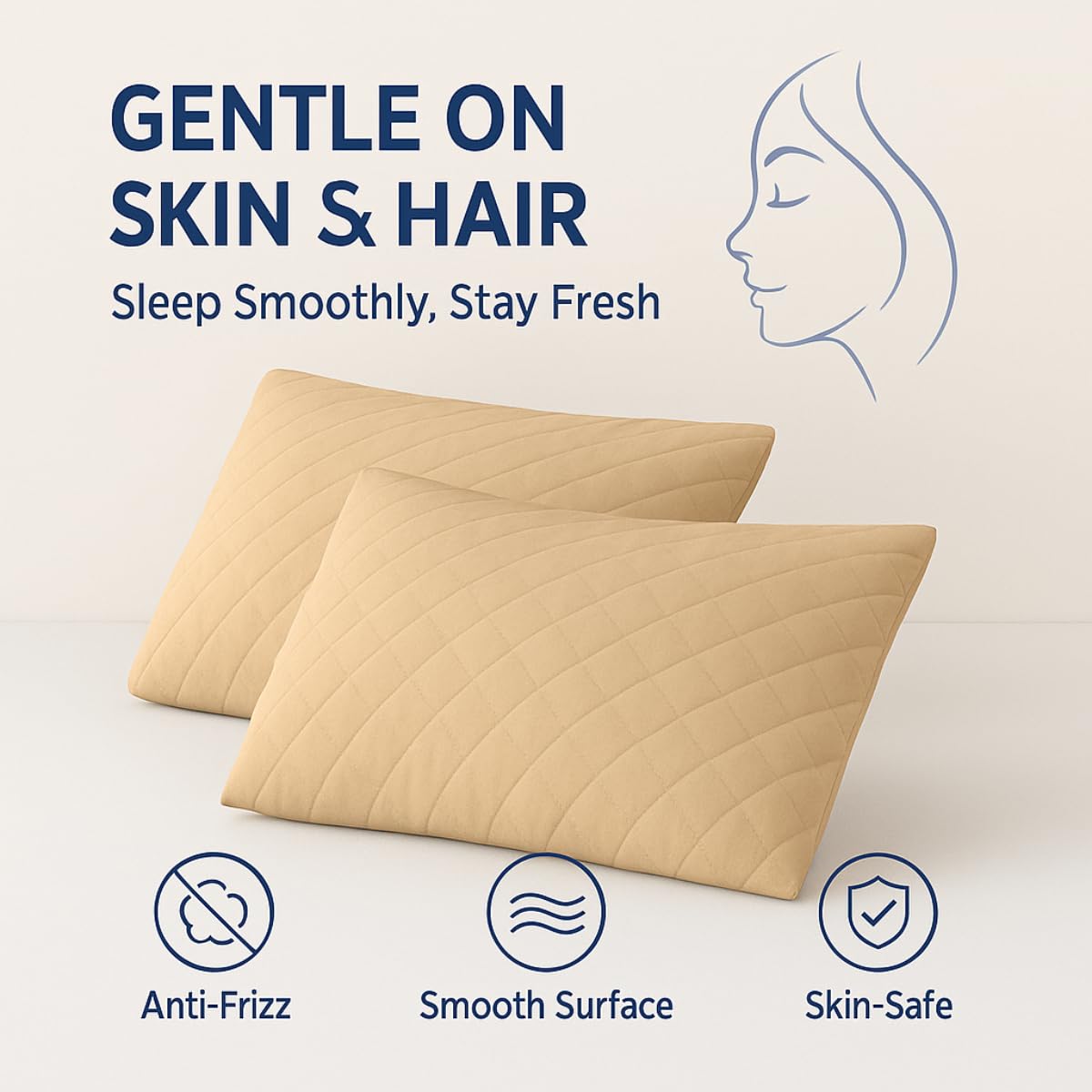 Washable quilted cotton pillow protector