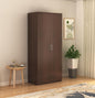 Wooden wardrobe with hanging space and storage