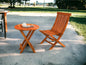 Wooden balcony furniture set with foldable chairs and round dining table

