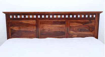 Wooden queen size bed without storage

