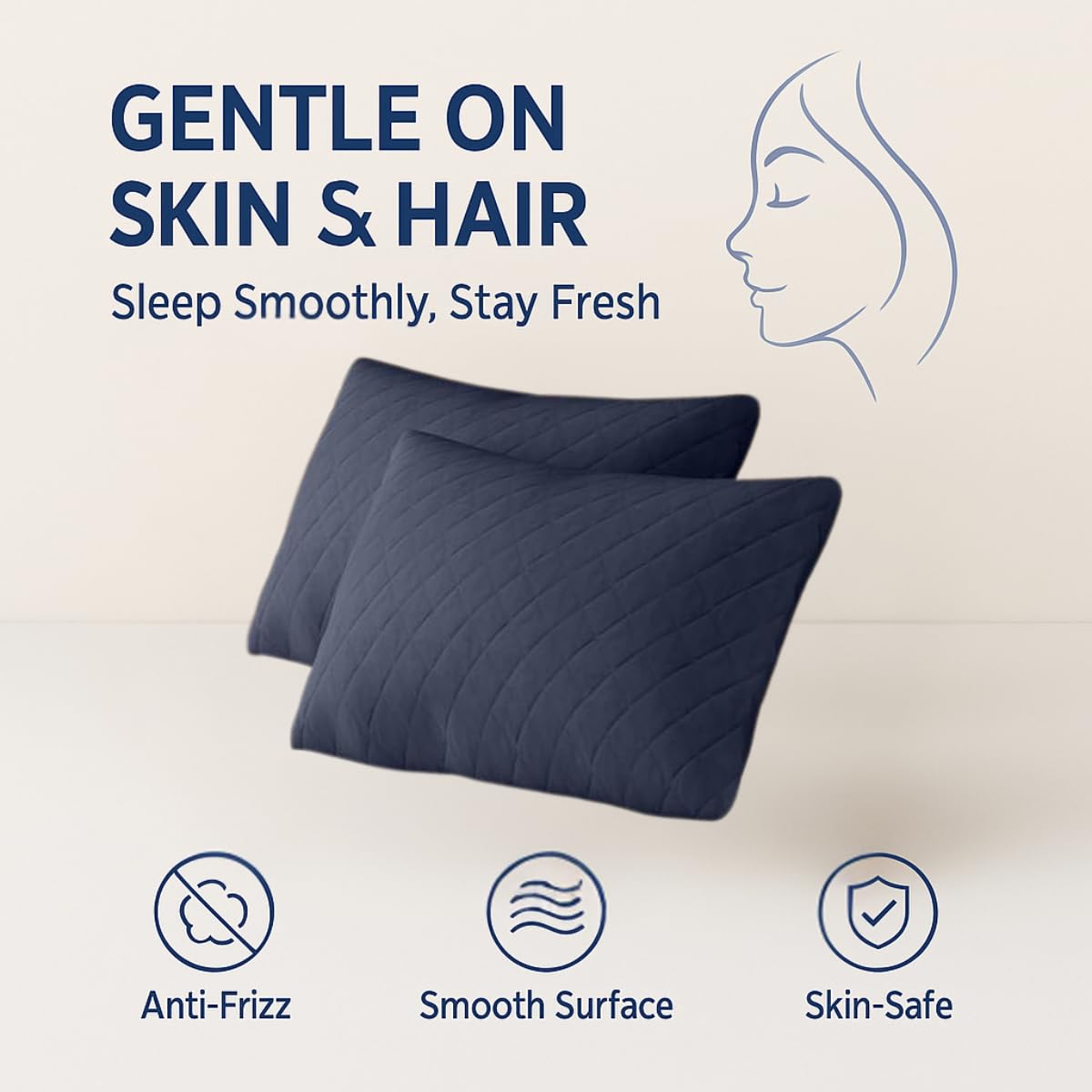 Zipper pillow protector with quilted pattern