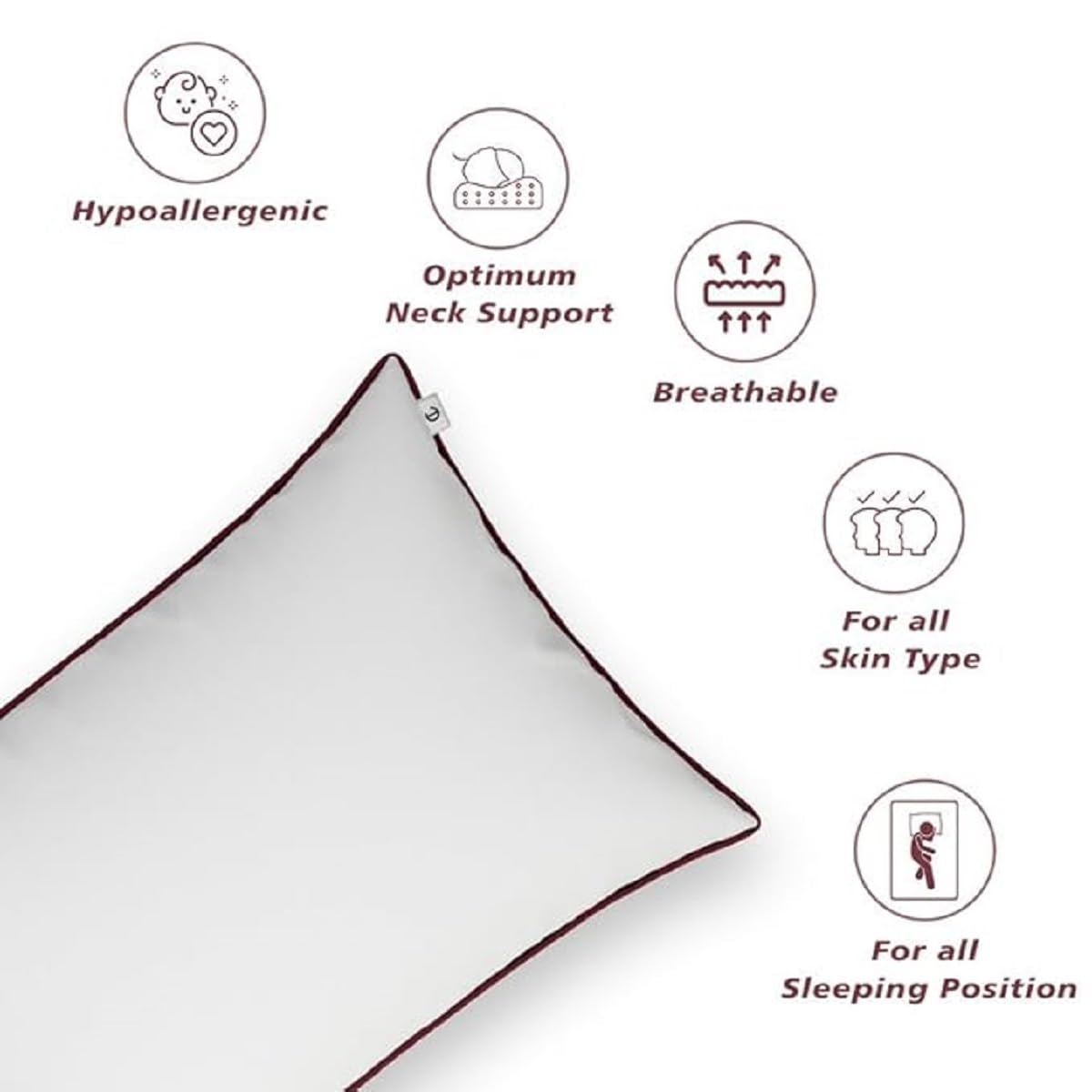 Lightweight down alternative sleeping pillows