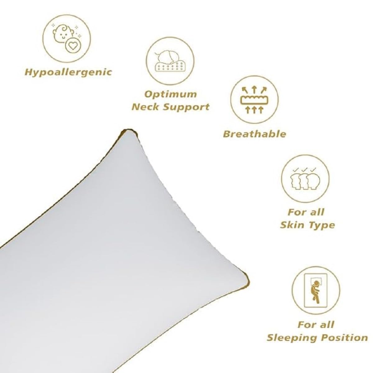 Breathable microfiber bed pillows for side sleepers