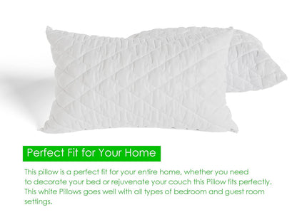 Set of 2 standard size microfiber filled soft bed pillows