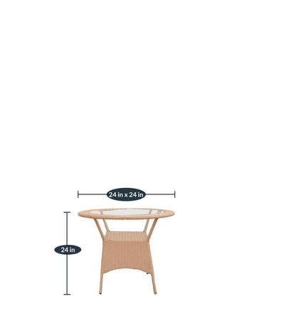 ound glass top wicker table for balcony patio garden outdoor furniture set