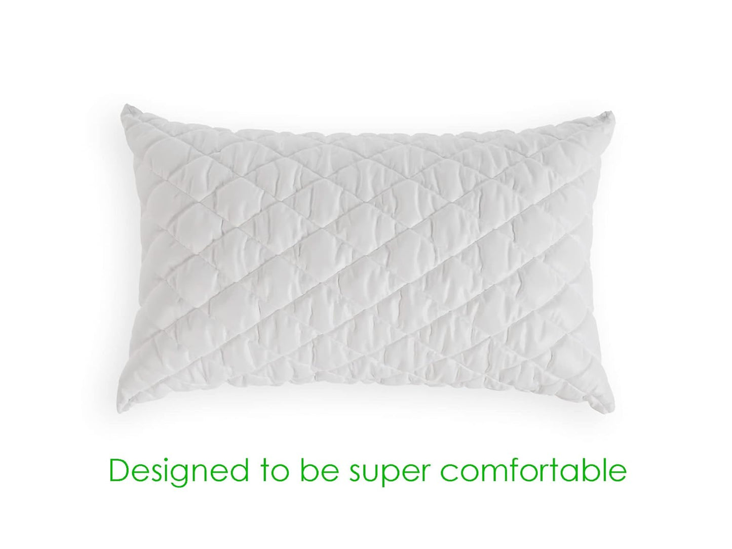Quilted bed pillows with cotton fabric for comfortable sleep