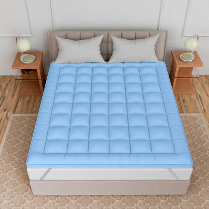 Soft microfiber mattress topper queen size with premium 600 GSM fill