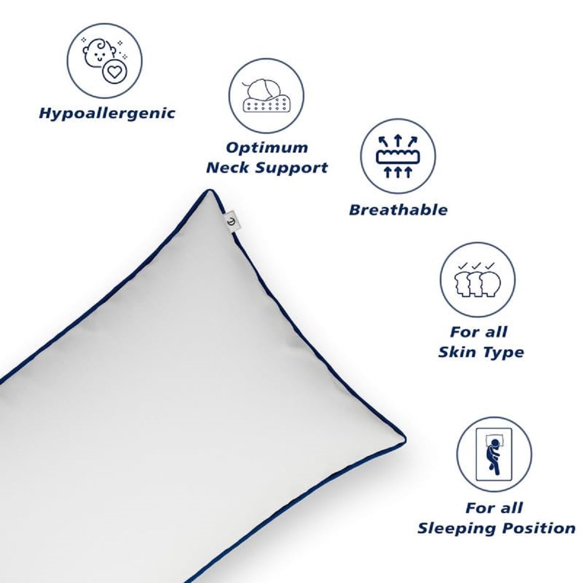 Extra soft cotton and microfiber filled bed pillows